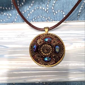 Cookie Lee Corded Boho Style Beaded  Pendant Necklace NWOT